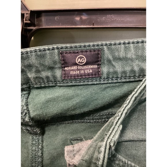AG Adriano Goldschmied Pants Green Size 29R The Stevie Ankle Slim Straight Leg - Picture 8 of 10